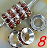 Large hole 12mm silver -plated wheel drilling ring DIY jewelry accessories rhinestone beaded drill diamond diamond