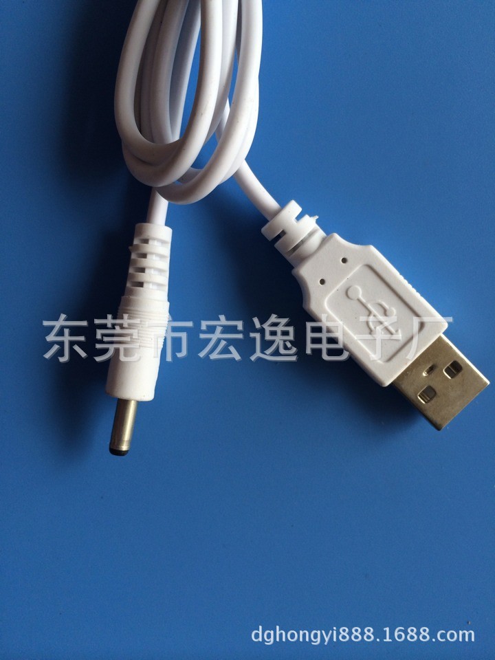 圆孔充电线电动牙刷洁面仪usb转dc3.5mm5v电源小风扇圆头充电器线