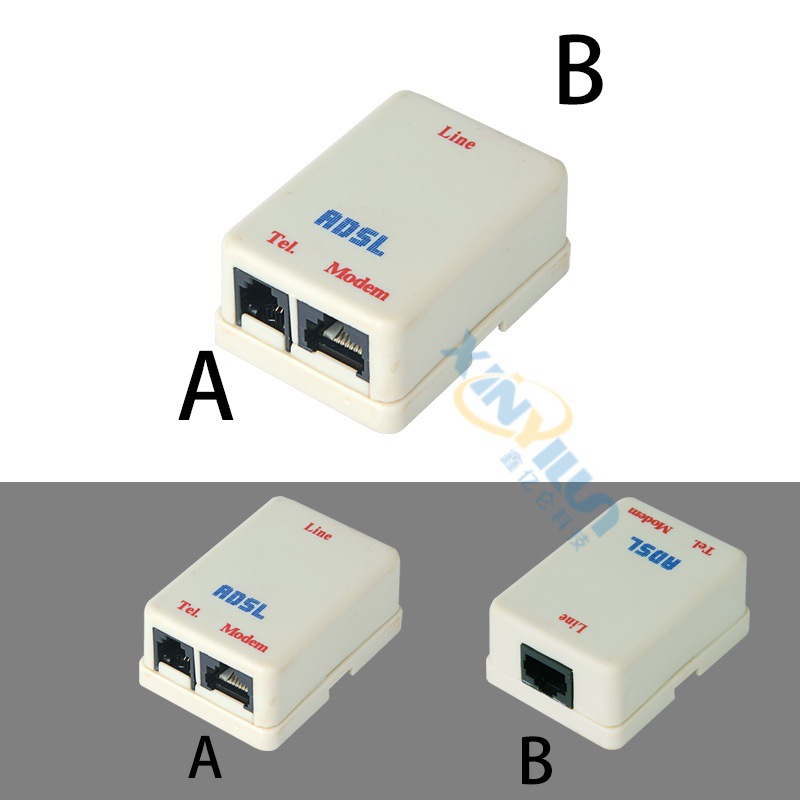  网络 ADSL 语音分离器 电话滤波器 8P转8P8C+6P RJ11 RJ45 