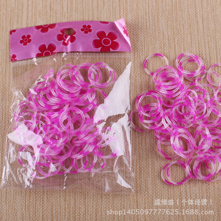 果冻双色彩虹皮筋 彩色橡皮筋手绳 DIY手链编织材料
