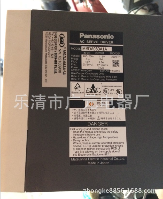 松下伺服驱动器MSDA083A1A MSDAO23A1A