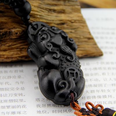 Car linked to wholesale Ebony car hanging Car hanging tassels Fortune Access to safe brave troops Car Pendant