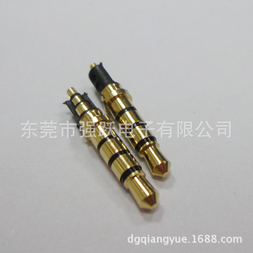 供应3.5*6.0四极镀金耳机插针 3.5三极特殊音频插头