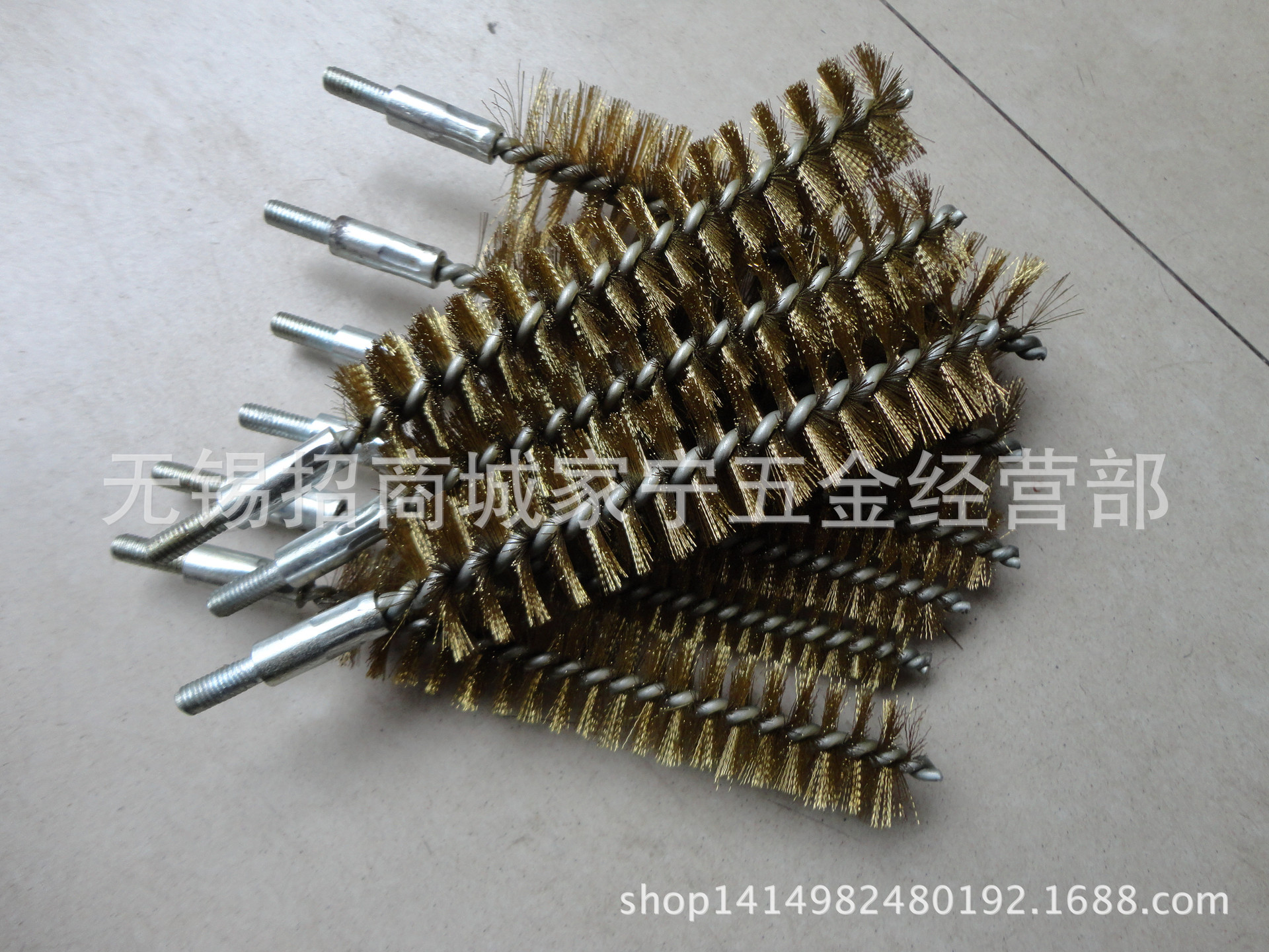工业铜丝刷管道刷注塑机刷 空调铜管除锈刷 炮筒刷 M6螺纹