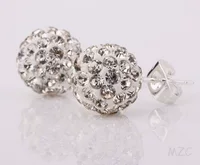 Серьги, керамика, 10 мм, инкрустированы diamonds