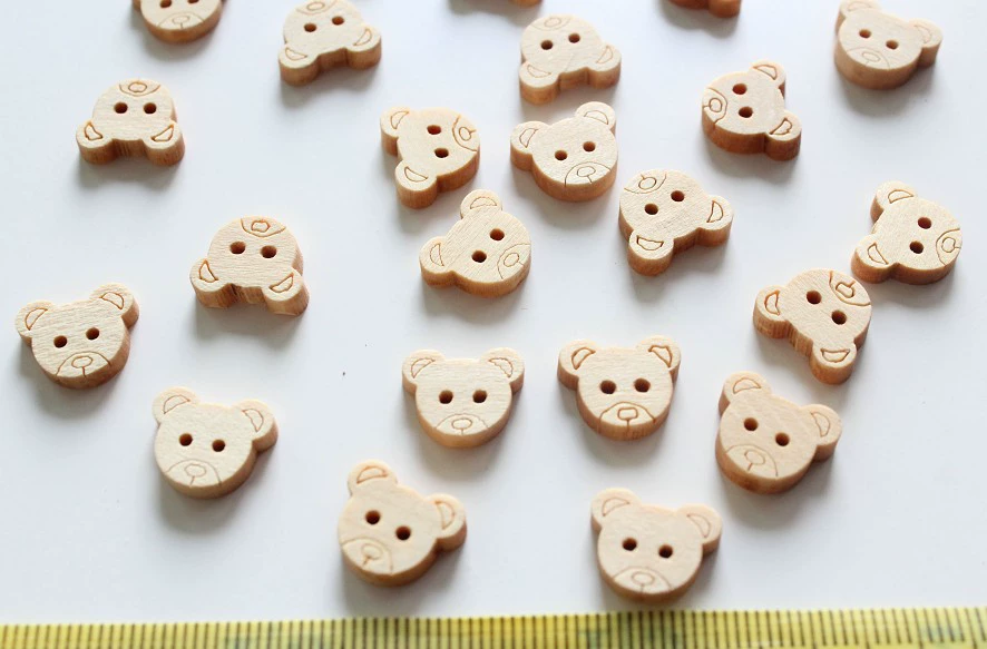 Accessory handmade, cartoon wooden children's accessories, wholesale, with little bears