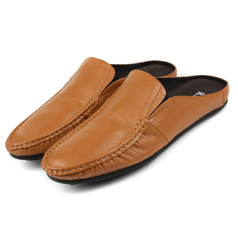 Летние Самые продаваемые белые туфли из воловьей кожи верхнего слоя Baotou, мужская кожаная обувь, британские сандалии и тапочки, Мужские дышащие оптом