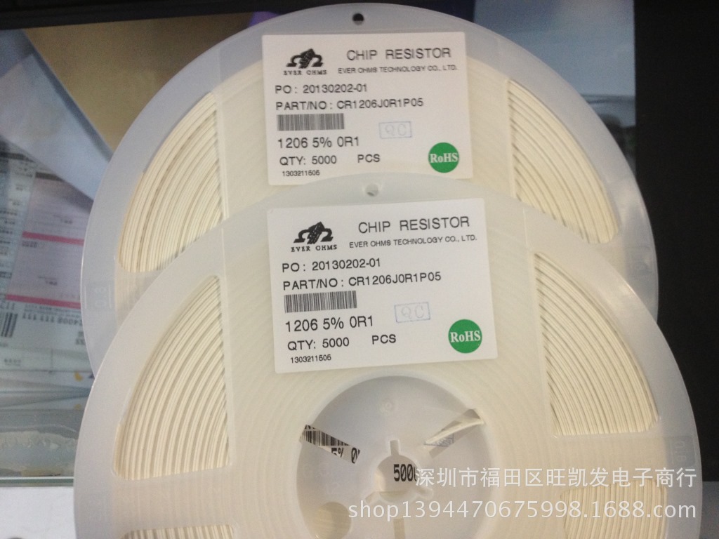 贴片电阻1206 5% 0.1R /1206J 0R1（EVEROHMS）厂家直销精密