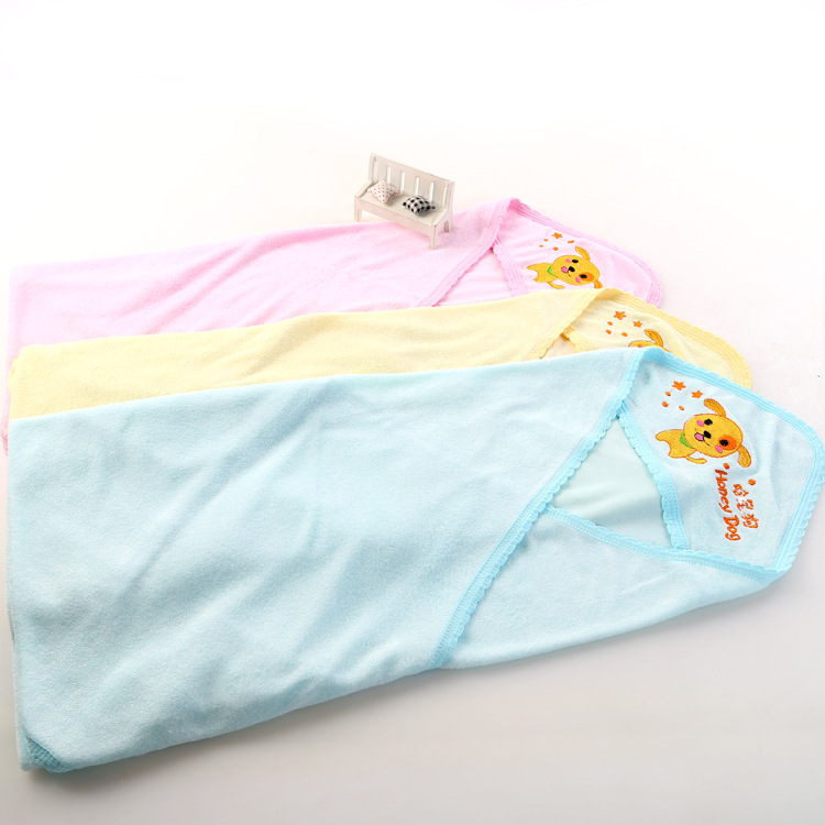 厂家直销 超细竹纤维环保绣花抱被  零污染 无刺激 儿童抱被|ru