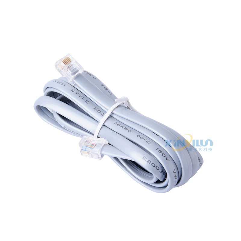 Бескислородная медная шестиядерная телефонная линия 6P6C RJ12 с отделкой 1 м телефонная Перемычка 26AWG 7*0,16