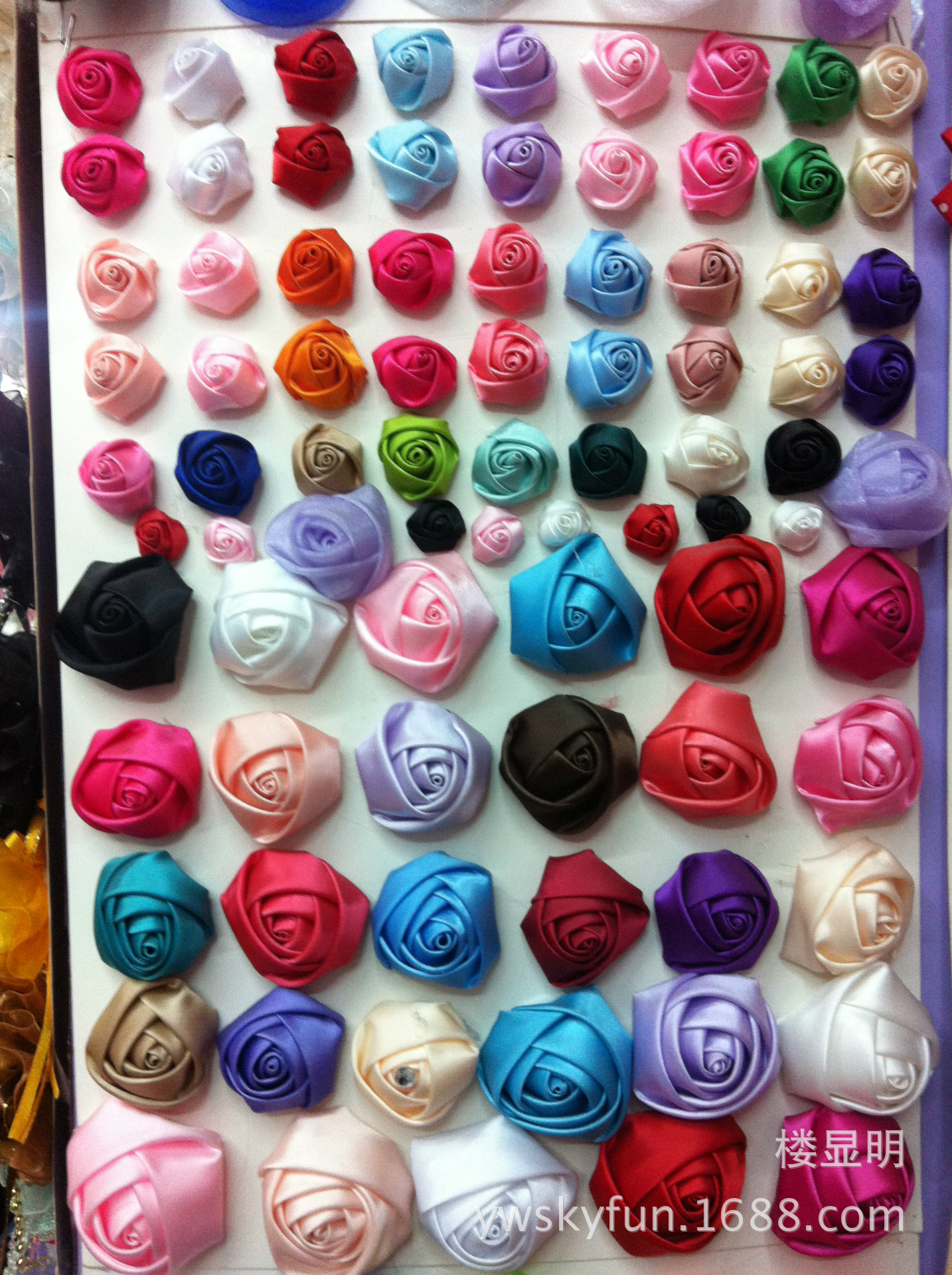 丝带仿玫瑰花朵蜡烛套餐色丁带大苞子花束含苞丝带玫瑰花服装饰品