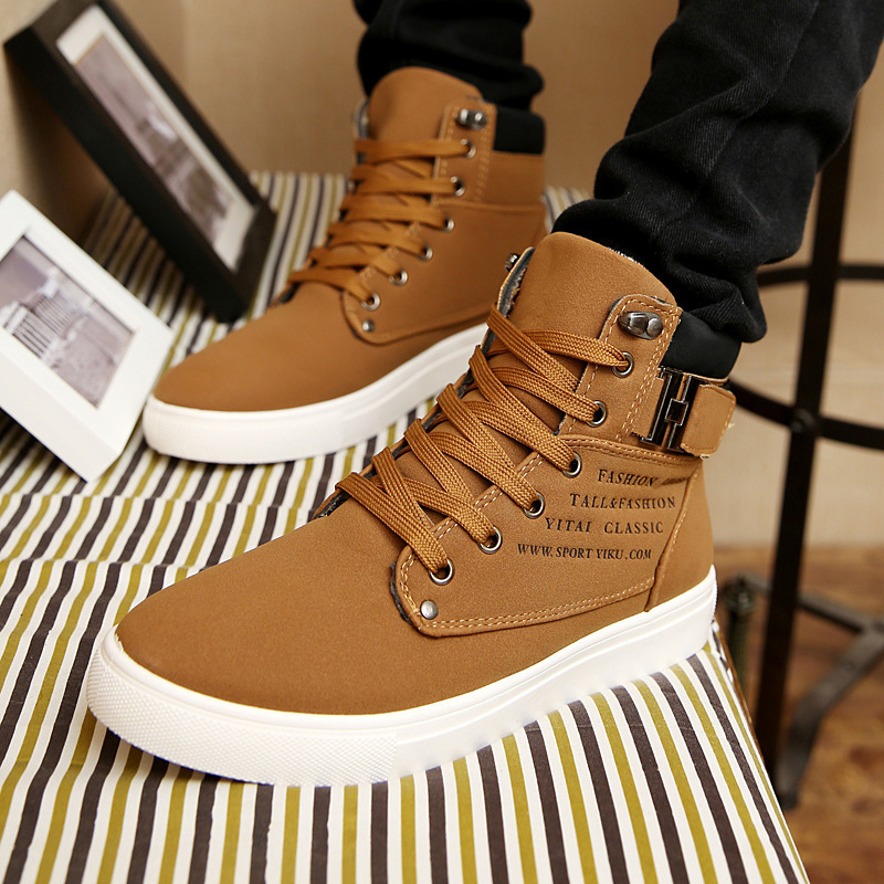 2026 Spring New Korean Style Men's High-Top Sneakers Retro Casual Lace-Up Men's Trendy Martin Boots Wholesale 2026 Spring New Korean Style Men's High-Top Sneakers Retro Casual Lace-Up Men's Trendy Martin Boots Wholesale
