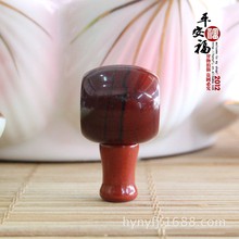 厂家供应 藏式红石三通佛头 鸡肝红石佛头三通 红竹石