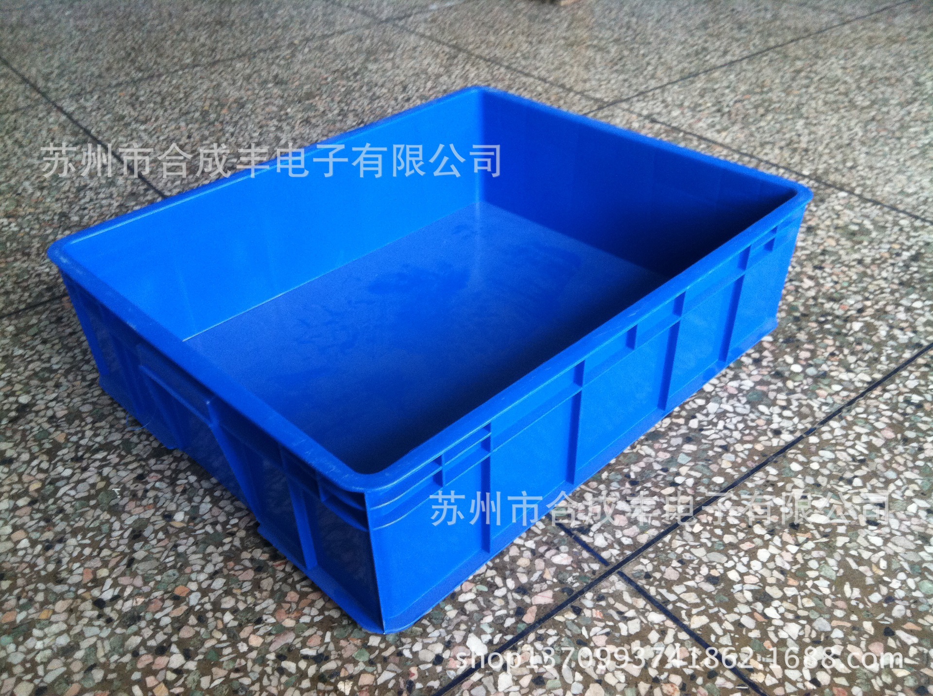 蓝色塑料周转箱 蓝色注塑周转箱 PP塑料周转箱 外径600*500*160