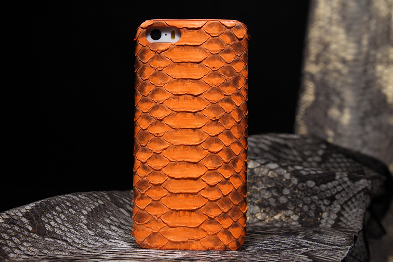 i-idea Handmade Luxury Genuine Real Python Snake Skin Leather Case Cove for Apple iPhone SE/5S/5