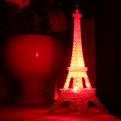 Valentine's Day romantic luminescence Eiffel Tower Colorful Discoloration Nightlight Paris iron tower led Lamp creative gifts