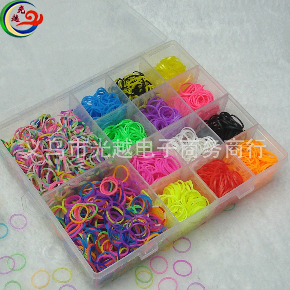 Big capacious hair rope, rainbow woven bracelet, 14 cells, handmade, 3400 pieces