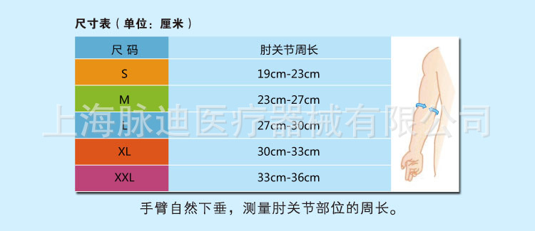 護肘尺寸表