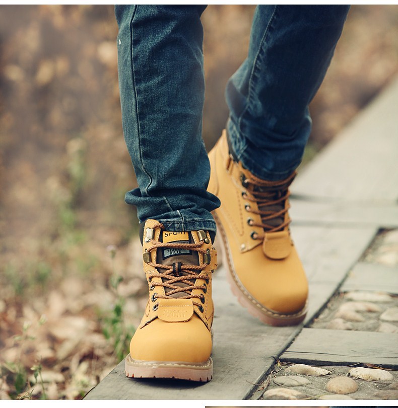 Waterproof Leather Work Boots For Men Winter Fleece Lined_voghion.com