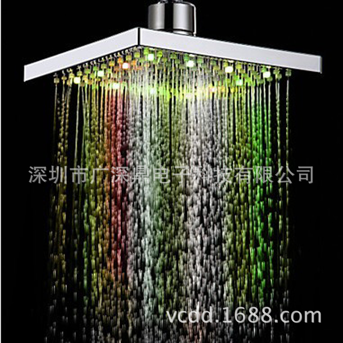 led top spray temperature-controlled three-color light-emitting color-changing nozzle, 8-inch square water-saving pressure-increasing top spray SDH-B1 set Application Scenario