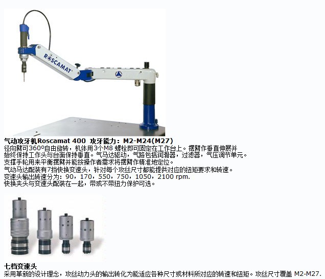 西班牙气动攻牙机RST-400介绍图