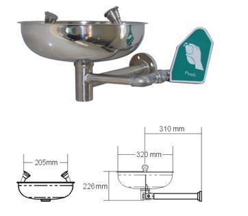 淋浴喷淋盆 不锈钢洗眼盆 喷淋器 墙挂式 304不锈钢洗眼器|ru