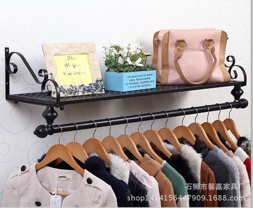 European-style wall iron clothing rack, clothing store wall coat rack, women's clothing store simple hanger, clothing hanger for sale
