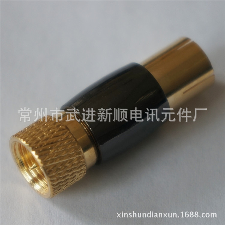 高品质TV母转F公，有线电视 卫星电视转接头，视频插头 插座镀铬