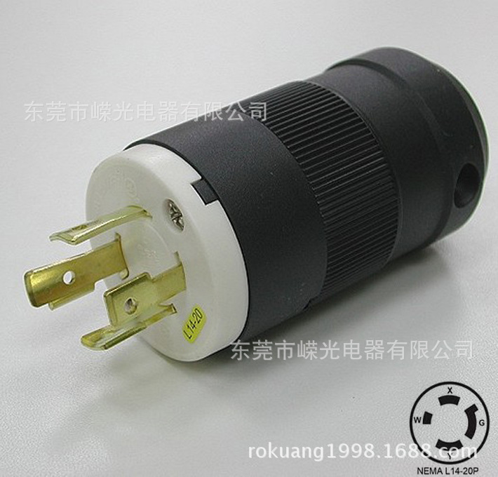JT-1420LP NEMA 美规四芯插头 三相四线工业插头 L14-20P 20A