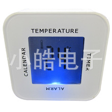 旋转多功能四面钟闹钟带温度计万年历倒计时电子翻转钟可制做印刷