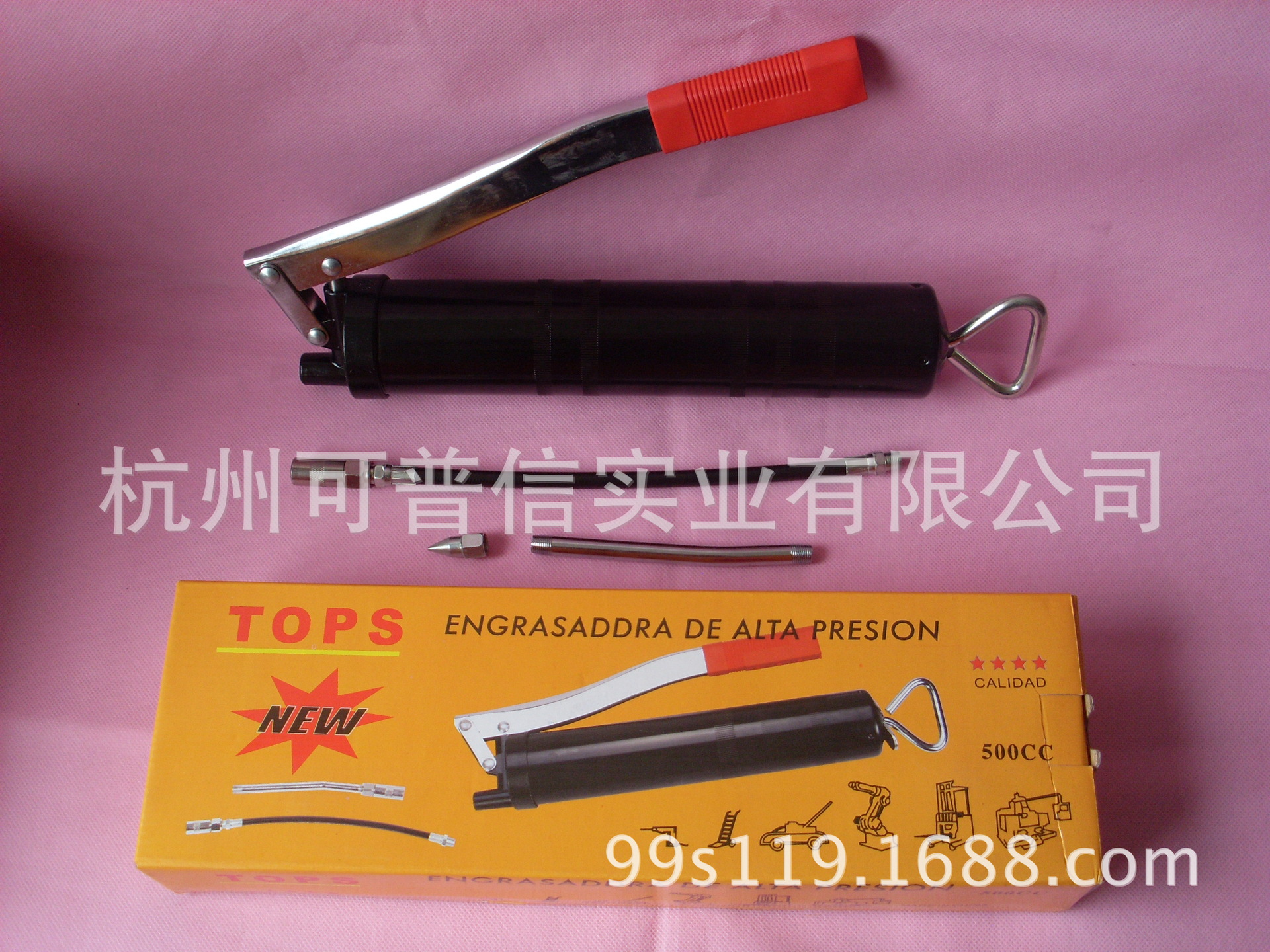 【热销】TOPS高压黄油枪 手动牛油枪 内送配件 电镀黑500CC