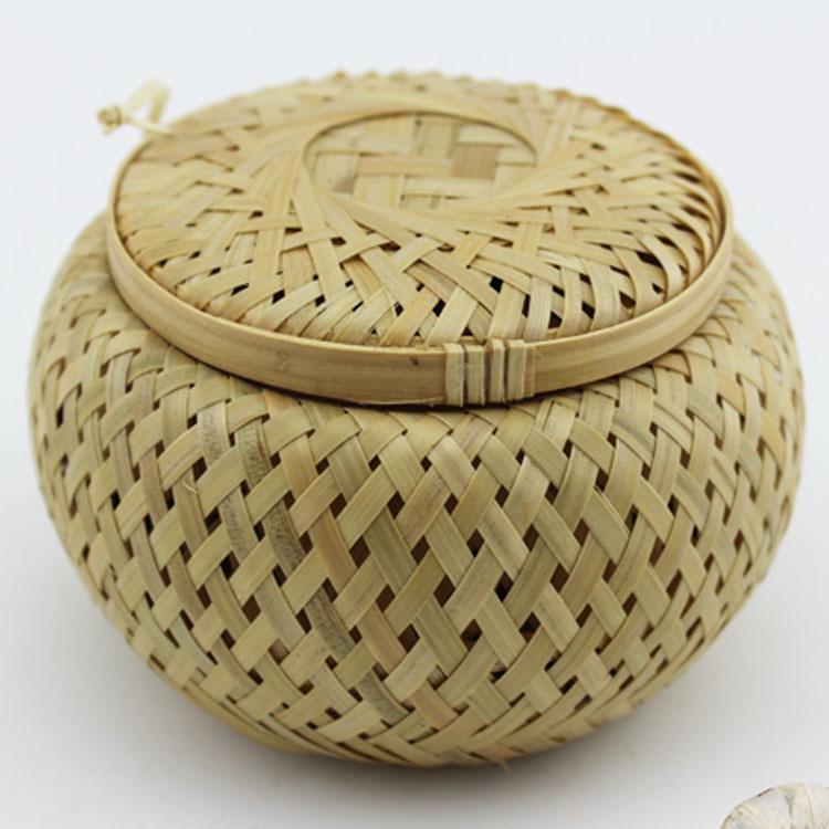 批发茶叶包装 手 工编织竹筐 手 工竹篓 中号 普洱茶包装