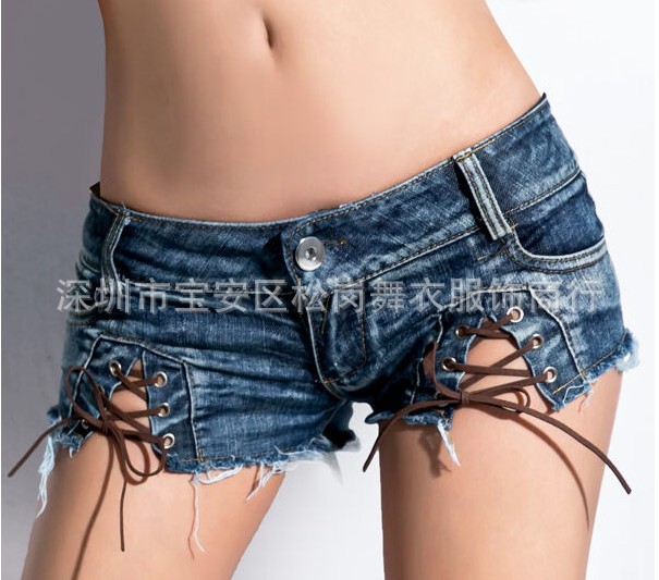 Foreign trade women's clothing wholesale AliExpress sexy low waist hot hip personalized nightclub ultra short denim hot pants