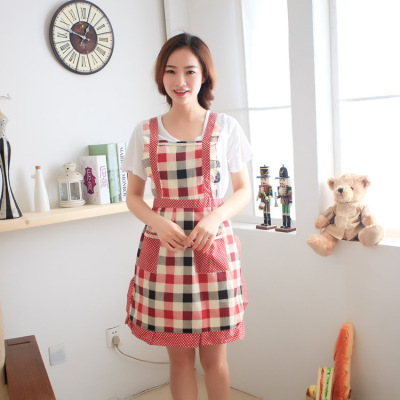 jly Habitat L&#39;Oreal Korean Edition cotton Countryside princess apron kitchen lovely apron Oil pollution Restaurant Hotel Apron