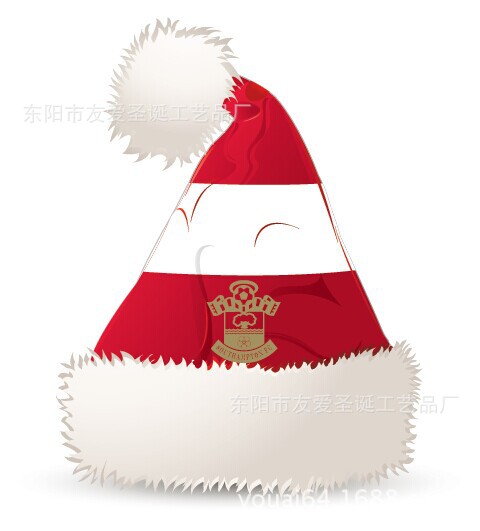  条纹 拼接 刺绣 无纺布 长毛绒圣诞帽