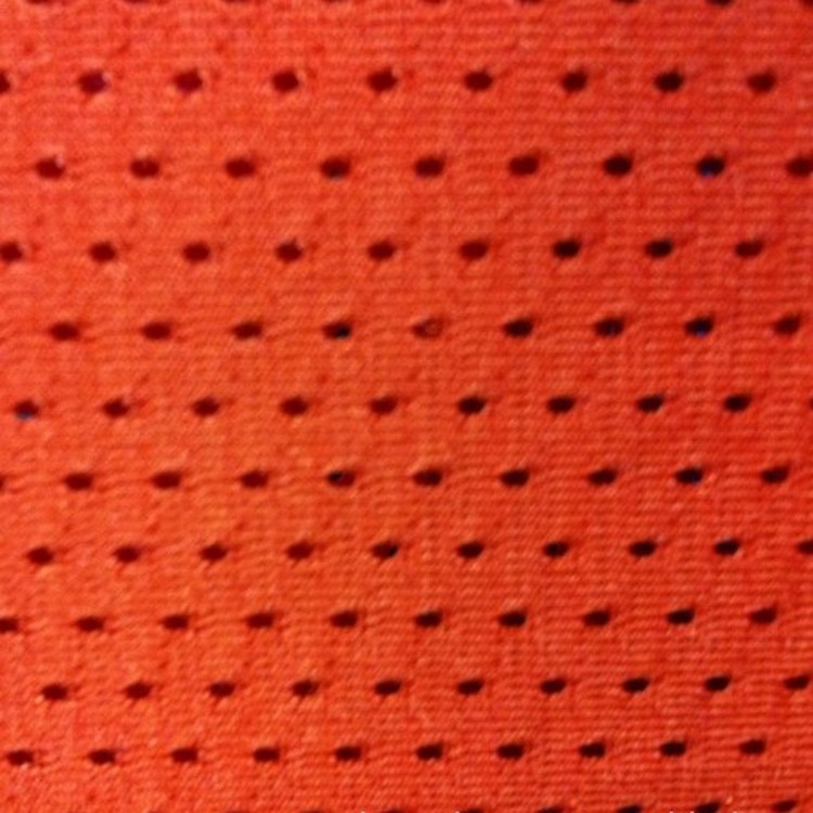 现货供应100D低弹洞布 160g全涤经编网眼布 透气针织球衣面料