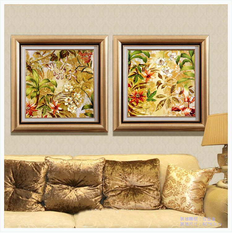 Youth high-grade a living room Entrance Restaurant Decorative painting Framed painting mural Double-frame decorative painting