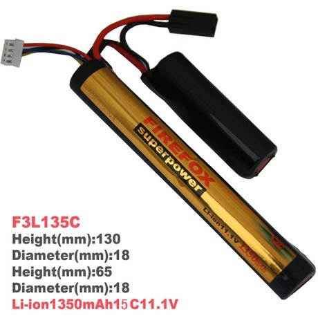 火狐Firefox 1350mAh 毫安 11.1V 15c 双柱型 模型锂离子电池