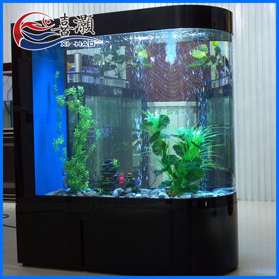 包邮子弹头屏风底柜生态鱼缸水族箱中型大型底部过滤玻璃定制批发|ms