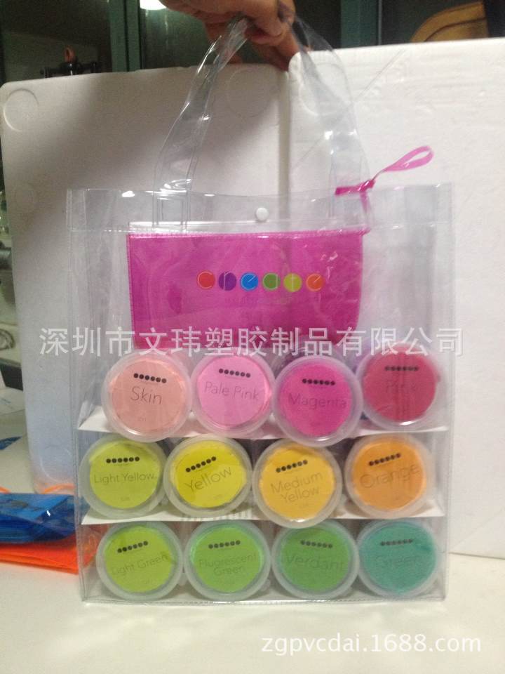 厂家供应pvc手提袋、pvc礼品袋、pvc纽扣袋