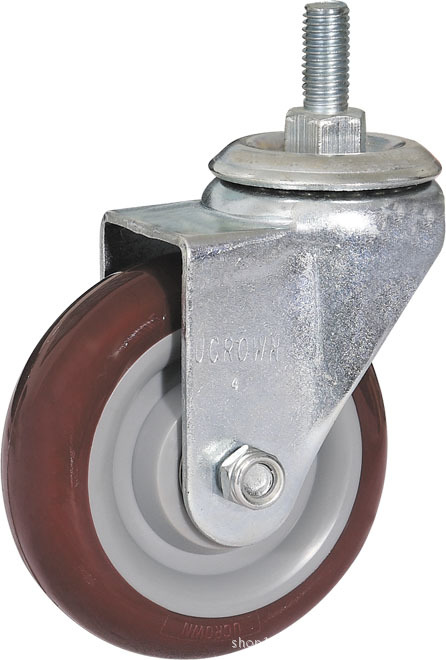 脚轮 5寸中型丝杆万向轮聚氨脂轮优冠脚轮静音轮PU轮推车轮