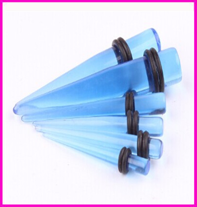Trendy Blue Pointed Cone Acrylic Ear Plug Ear Gauges for Auricle Non-Mainstream Piercing Jewelry detail image 7