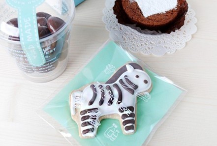 韩网直销INS风新款上市清新绿底食物图案西点袋 饼干袋 10*10+3