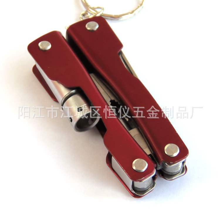 供应多功能钳子 带LED灯便携工具钳 电泳有颜色可折叠刀钳