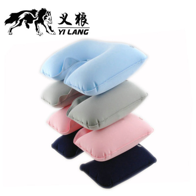 outdoors inflation pillow Flocking rectangle Cervical pillow Neck pillow Tourism