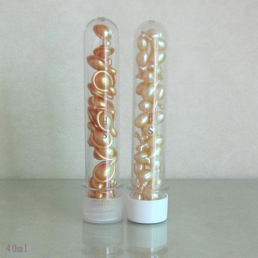 40ML面膜管 高端试管瓶 PET管 透明 糖果数据线无肩 浴盐管 圆柱