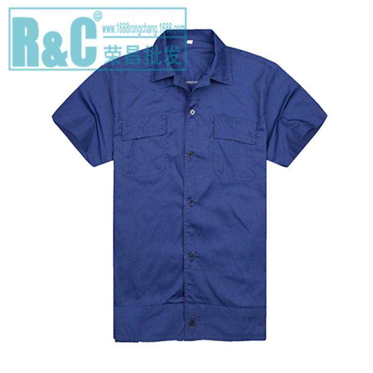 Short-sleeved summer Twill Dacron coverall Electronics factory factory clothes Staff uniforms wholesale