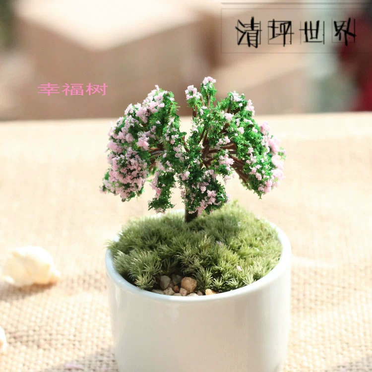 Qingping World Moss Microfin украшение ювелирное Cherry Blossom Tree Mini Peach Blossom Tree DIY материал