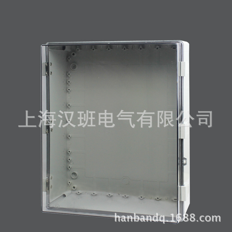 户外透明盖防水箱500*400*200mm带扣合页式塑料电气箱仪表箱壳
