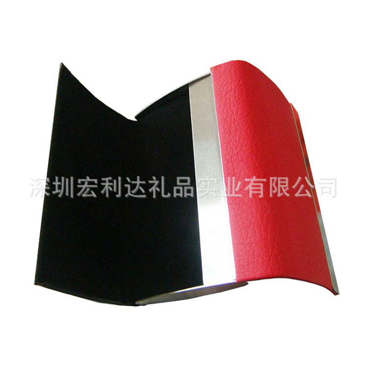 雙開紅黑雙色荔枝紋打開圖